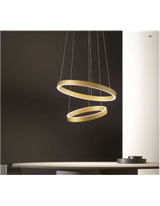 Criseide lampadario piccolo doppio anello Ø60 led dimmerabile 100 watt  bianco oro Gea luce 2