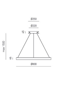 Criseide lampadario grande anello Ø80 led dimmerabile 80 watt  bianco oro Gea luce 2