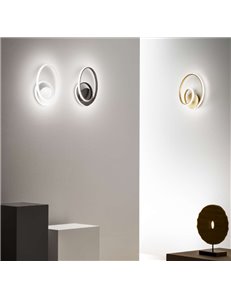 Diva applique design led dimmerabile 20 watt  bianco titanio oro Gea luce