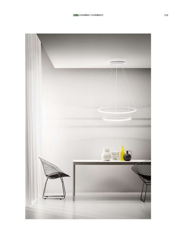 Erika sospensione design doppio anello Ø80 led dimmerabile 80 watt bianco Gea luce