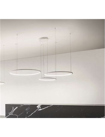 Erika lampadario decentrabile triplo anello Ø100 led dimmerabile 128 watt bianco Gea luce