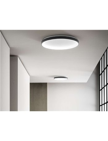 KRIZIA plafoniera led dimmerabile extra slim vari diametri colore nero Gea luce