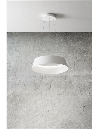 Juliette lampadario bianco cucina led 50w anello cupola design luce calda