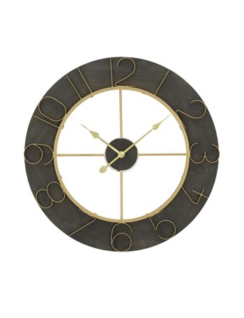 Orologio da muro dark glam cm ø 70x5 metallo legno  misterlight