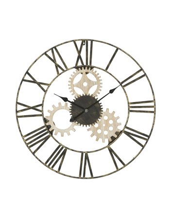 Orologio da muro ingranaggi cm ø 70x4,5 metallo legno  misterlight