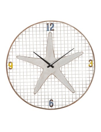 Orologio da muro stella marina cm ø 57x3,5 metallo misterlight