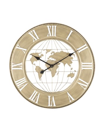 Orologio da muro world gold cm 
Ø 63x3 metallo misterlight