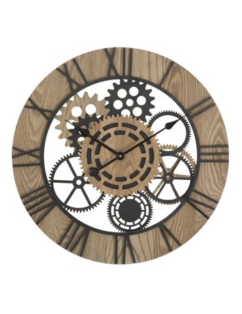 Orologio da muro tagran cm ø 60x5 metallo legno  misterlight