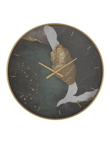 Orologio da muro art cm ø 80x5,5 metallo, legno specchio misterlight