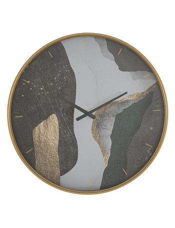 Orologio da muro art cm ø 60x6 metallo, legno specchio misterlight