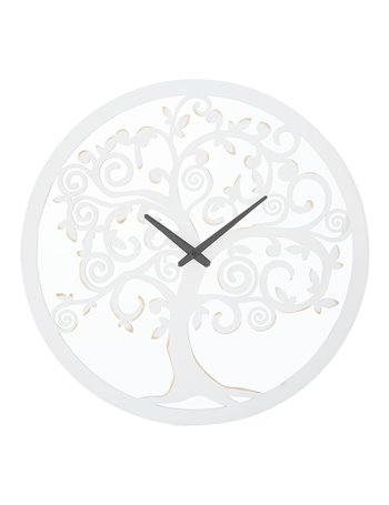 Orologio da muro white tree cm ø 55x4,5 metallo,legno specchio misterlight