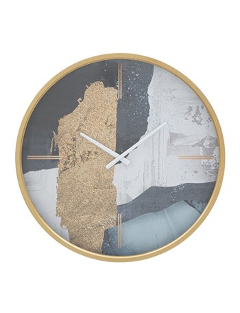 Orologio da muro art blue cm ø 60x6 metallo,legno specchio misterlight