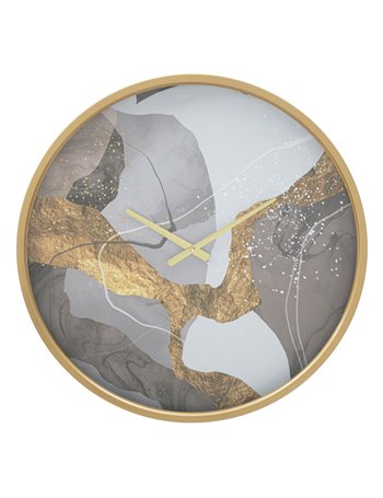 Orologio da muro art grey cm ø 60x6 metallo,legno specchio misterlight