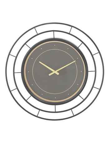 Orologio da muro fashion dark cm ø 70x5,5 metallo,legno specchio misterlight