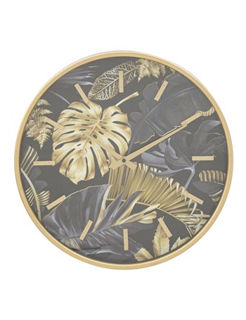 Orologio da muro palm cm 
Ø 40x6 metallo,legno specchio misterlight