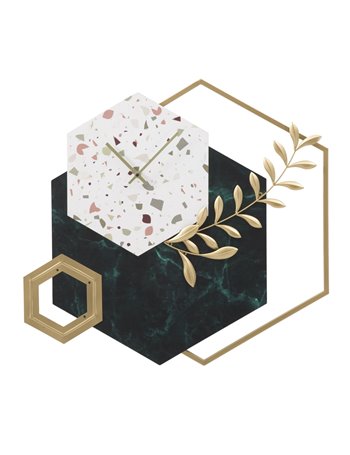 Orologio da muro hexagon cm 
62x4,5x62 metallo legno  misterlight