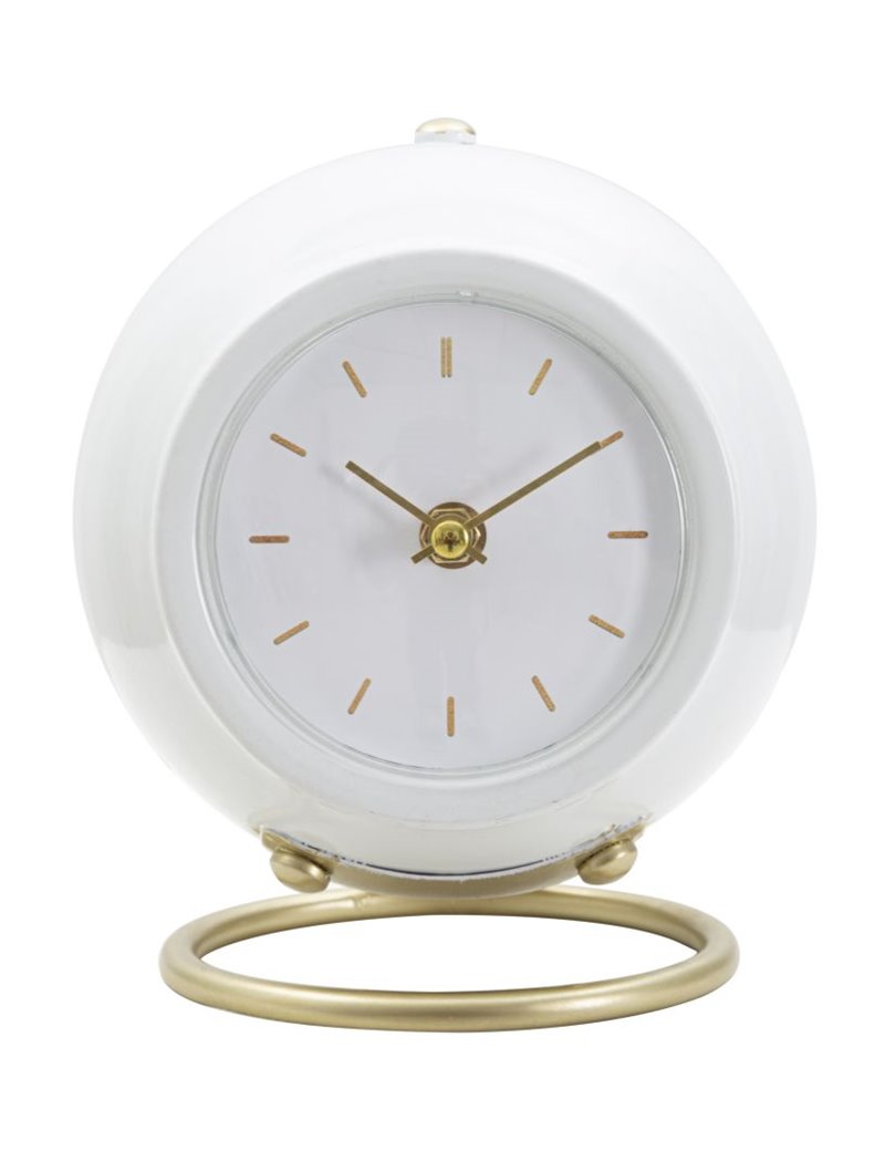 Orologio da tavolo ball bianco cm 16x13x19 metallo plastica misterlight