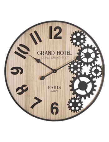 Orologio da muro grand cm ø 60x4,5 metallo legno  misterlight