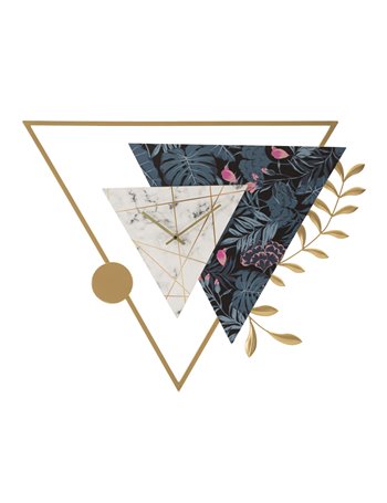 Orologio da muro triangle cm 75x4,5x59 metallo legno  misterlight