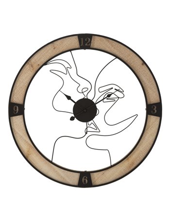 Orologio da muro couple cm ø 60x3 legno misterlight