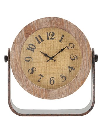 Orologio da tavolo round cm 23,5x7x24 legno misterlight