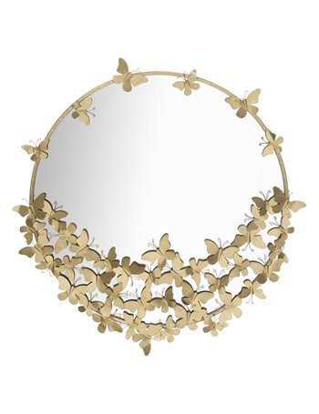 Specchio farfalle round new cm ø 91x3x94 oro crema