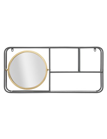 Specchio circle c/mensole industry cm 74,5x12x35 DARK 