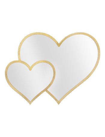 Specchio glam double heart cm 65x2x50 oro