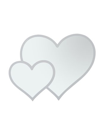 Specchio glam bianco double heart cm 65x2x50 (misura interna cm 60x45) bianco