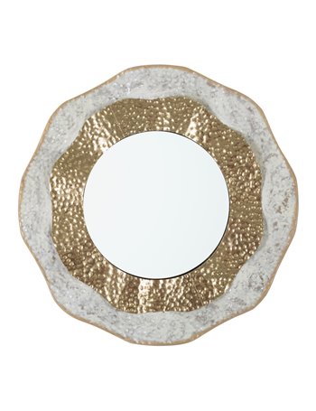 Specchio da muro shai light cm ø 54,5x4,5 oro   CREAM