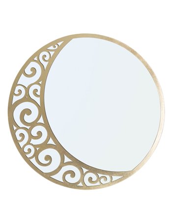 Specchio luna astratta cm ø 72x1 oro