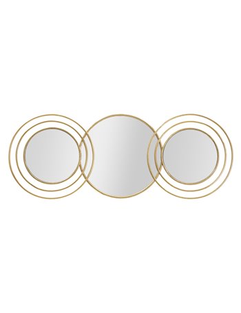 Specchio da muro triply round cm 79x2,5x30 oro
