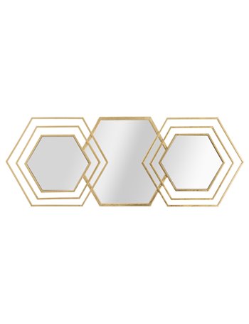 Specchio da muro triply  cm 80x2,5x30cm oro