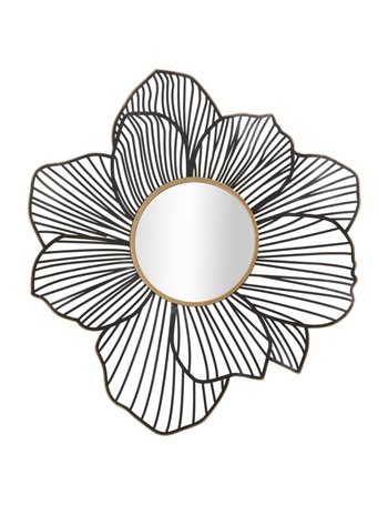 Specchio osaka cm 79x6x86,5 nero   oro
