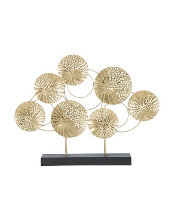Scultura panel -c- cm 56x7x43 Oro nero metallo