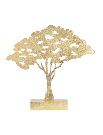 Scultura leaf tree plan cm 43,5x8x41,5  oro metallo
