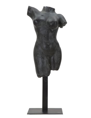 Scultura museum woman cm 19x17x50 nero poliresina   metallo