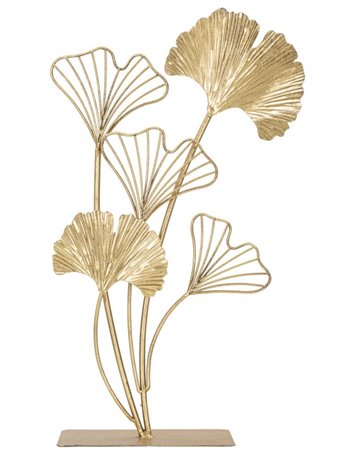 Scultura leaf cm 26x11,5x44,5  oro metallo