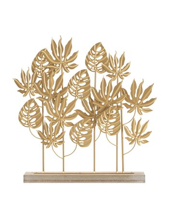 Scultura palm cm 56x10x57,5 oro metallo   legno