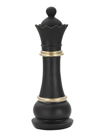 Regina nera e oro cm ø 9x25,5 Nero oro poliresina