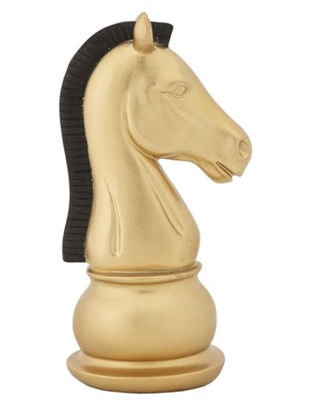 Cavallo oro e nero cm 10,5x8,5x19 Oro nero poliresina