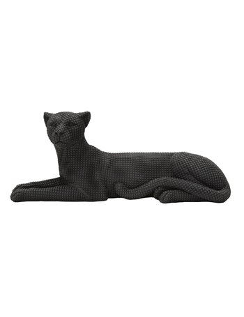 Leopardo sdraiato nero cm 38x12,5x15,3 nero   poliresina