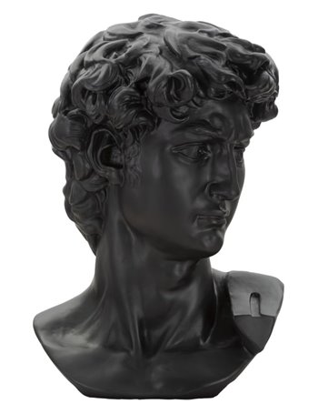 Scultura testa antica nera cm 44x35,5x60 nero poliresina