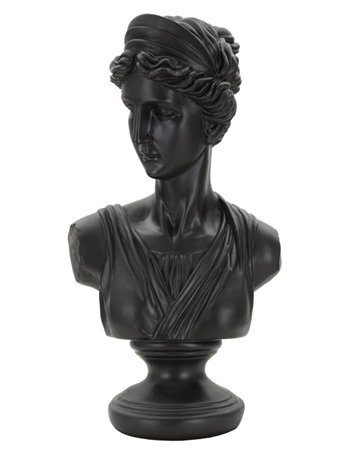 Scultura roman woman nero cm 22x16x41 nero poliresina