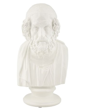 Scultura saggio cm 12,9x12,5x25
 bianco poliresina