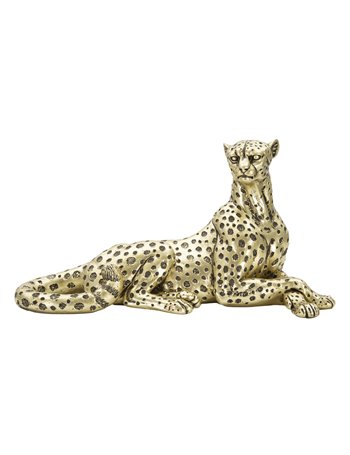 Leopardo points sdraiato cm  27,3x10,3x13,9
 Oro nero poliresina