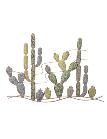 Pannello in ferro cactus -b- cm 90x2,5x64 multicolore metallo