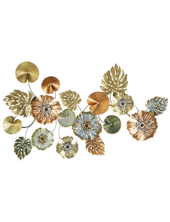 Pannello in ferro leaf  cm 117x7x74 colori misti metallo