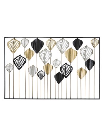 Pannello in ferro lex -a- cm 120x2,5x78,5 oro argento nero metallo