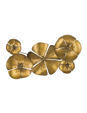 Pannello in ferro flower goldy -a- cm 94x6x50 oro metallo